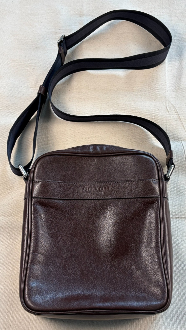 Coach Charles Flight Bag Brown Leather Crossbody Messenger Bag